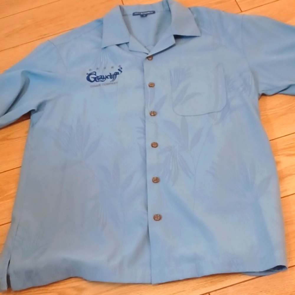 Port Authority Mens SS Shirt Bahamas Grayfliff Cigar Company EUC Large